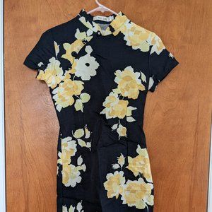 Vintage Qipao Style Floral Dress